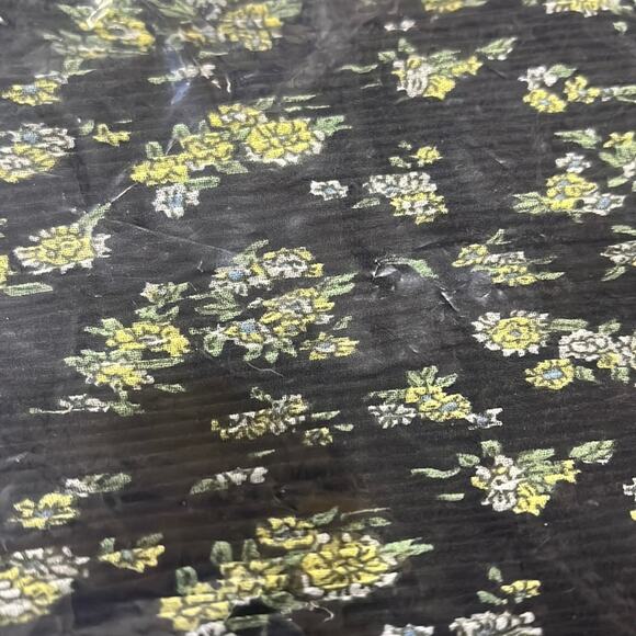 Who What Wear Madden High Waisted 1X Ditsy Floral Pants Straight Wide Leg Black - Picture 2 of 8